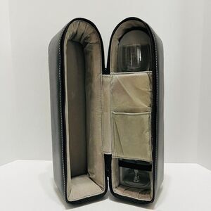 Bey-Berk | Wine Bottle & 2 Glasses Travel Case | Black